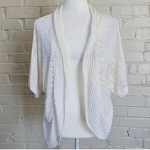 Cream Pointelle Open Knit Cocoon Cardigan ┃ Boho Coastal┃Intriguing Threads M/L